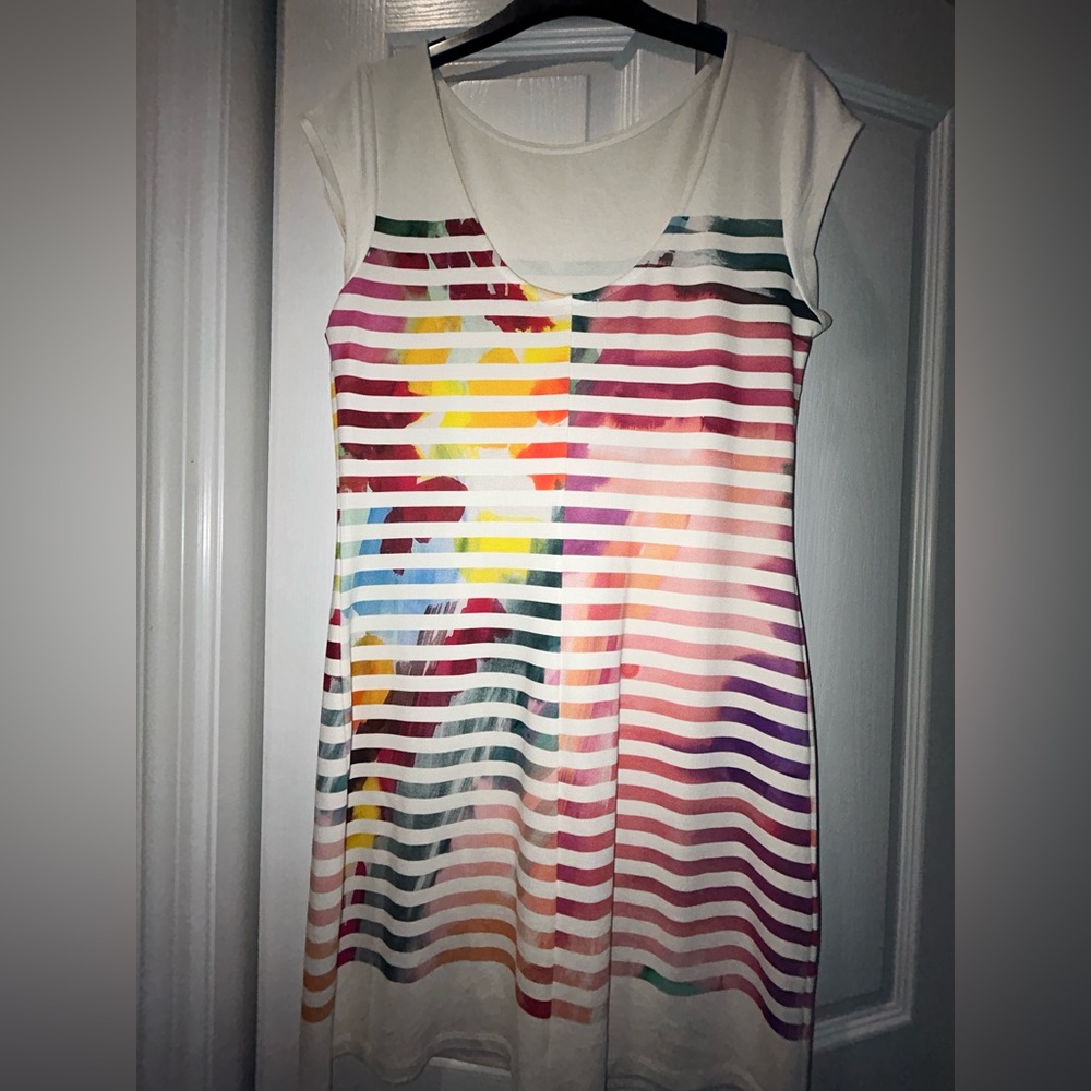 Desigual rainbow stripe dress NWOT